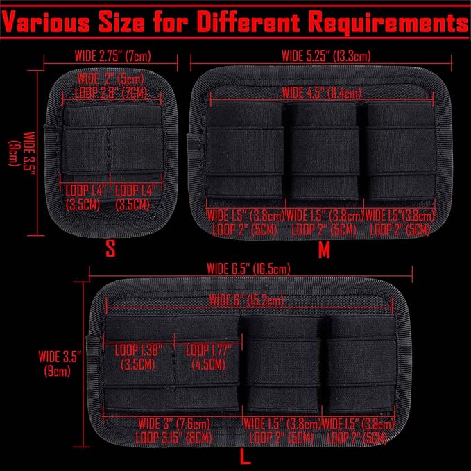 3 Piece EDC Elastic Bag Insert Pouch Panel Hook Backed Accessories Holder, Tactical Backpack Insert Modular Organizers and Storage Pouch