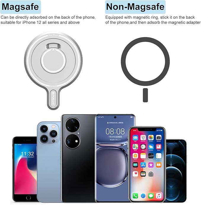 PULUZ Magnetic Mount Adapter for Insta360 Flow Pro/Flow,Aluminum Alloy Magnetic MagSafe Adapter Phone Holder Quick Release Mount(Silver)