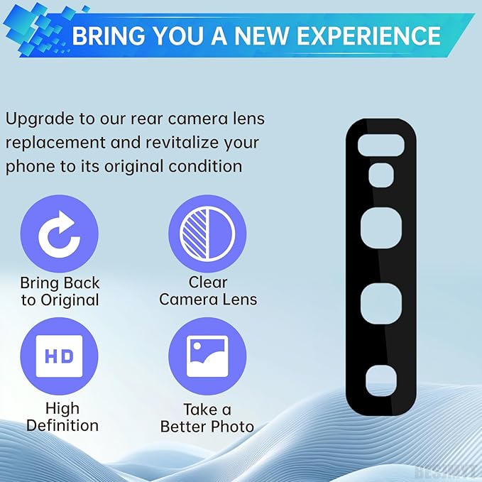 2 Pack Rear Camera Lens Replacement for Samsung Galaxy S10 Plus Adhesive Back Camera Glass Lens with Full Fix Tool Repair Kit Tweezers Dust Cloth for S10 Plus SM-G975U SM-G975U1