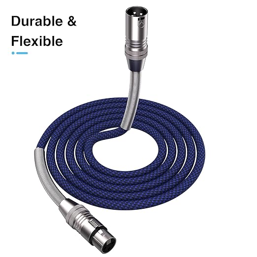 XLR Cable 3ft 10Pack, Multi-Color Heavy Duty Nylon Braided XLR Male to Female, Microphone Cable 3 Pin Balanced XLR Cable Compatible with Speakers, Microphones, Stage Lighting and More