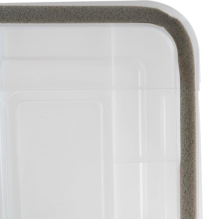 IRIS USA WeatherPro Photo Storage Case with 7 Inner 4" x 6" Picture Cases, 2-Pack, Weathertight Organization Container for Pictures Scrapbooking Stationery Journaling Ephemera Art Supplies, Clear