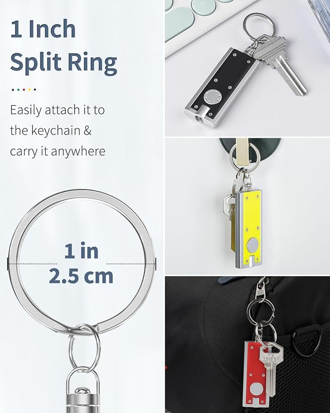 Uniclife 20 Pack LED Keychain Flashlight Mini Square LED Keychain Light 12 Lumen Portable Bright Battery Powered Key Ring Torch for Outdoor Camping Hiking and Emergency Lighting, 5 Colors of Shells