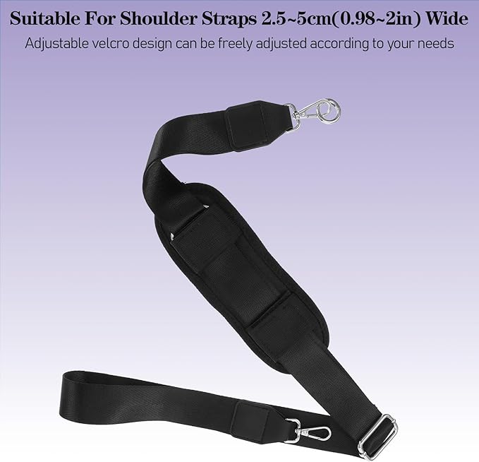 Soft Shoulder Pads for Backpack Straps - Breathable & Adjustable Cushion Pad Fits Laptop Bag, Travel Bag, Camera Strap (Black)