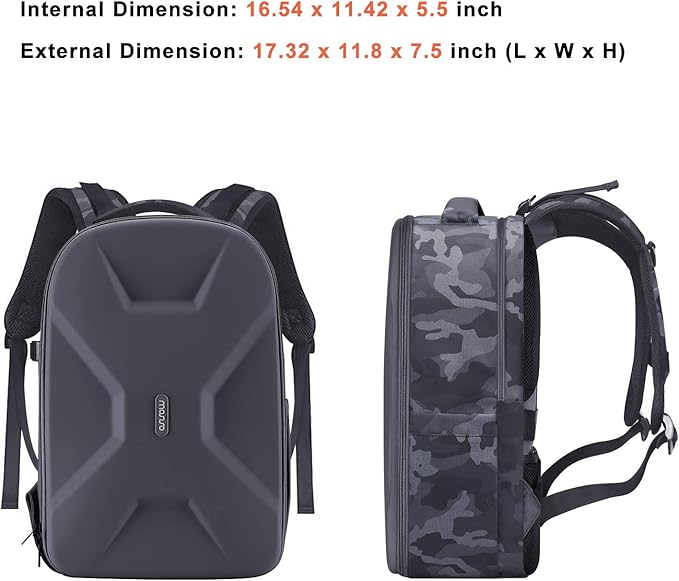 MOSISO Camera Backpack,DSLR/SLR/Mirrorless Photography Camera Bag Camouflage Waterproof Hardshell Case with Tripod Holder&Laptop Compartment Compatible with Canon/Nikon/Sony/DJI Mavic Drone, Gray