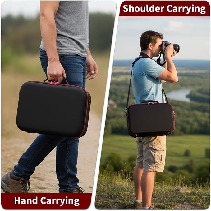 Camera Case for Canon EOS Rebel T7/R50/R6 Mark II/R100, for Sony Alpha 7 IV/ ZV-E10/ A6400/ A6700/A6100, for Nikon D7500 DSLR SLR Cameras, Bag for Lens/ Battery/ Tripod, with Shoulder Strap - Box Only
