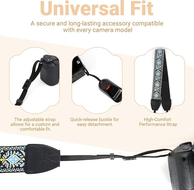 Camera Strap Neck Shoulder Strap with Quick Release Buckles for DSLR SLR