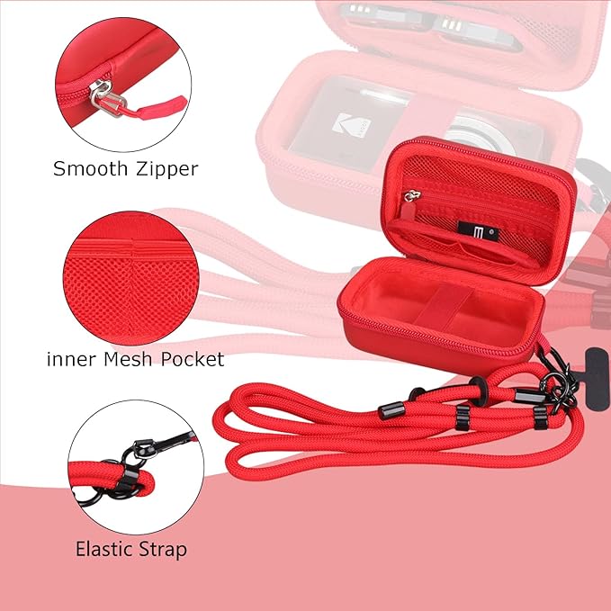 Tourmate Hard Storage Case for Digital KODAK PIXPRO FZ55/ FZ45/ FZ43/ FZ53 Camera,Travel Case for KODAK Friendly Zoom FZ41/FZ243/FZ245/FZ255/KODAK EKTAR H35N/H35(Only Box) (PU, Wine Red)