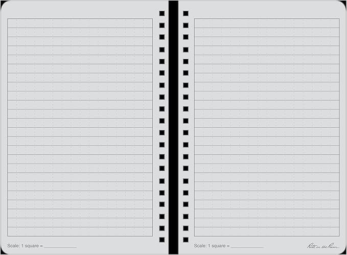 Rite in the Rain Weatherproof Side Spiral Notebook, 4.625" x 7", Black Cover, Universal Pattern (No. 773)