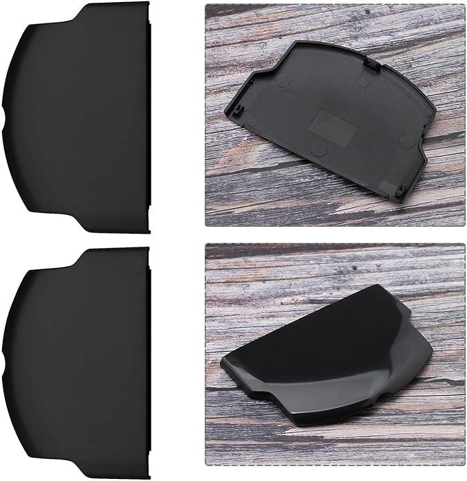 SING F LTD 2PCS Replacement Battery Door Covers Cases Protectors Compatible with Sony PSP 2000 2003 2004 3000 3003 3004 Black Plastic Console Accessories