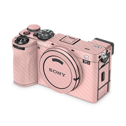 Carbon Fiber Camera Skin Compatible with Sony Alpha 7CR Camera (2023) - Solid Blush - Premium 3M Vinyl Protective Wrap Decal Cover - Easy to Apply | Crafted in The USA by MightySkins