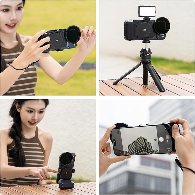 67mm CPL Filter Mount Kit with Magnetic Phone Camera Grip & Storage Pouch for iPhone 17 Air 16 15 14 Pro Max Accessories,Circular Polarizer Polarizing Lens Filter Adapter Set w Cold Shoe & 1/4'' Hole