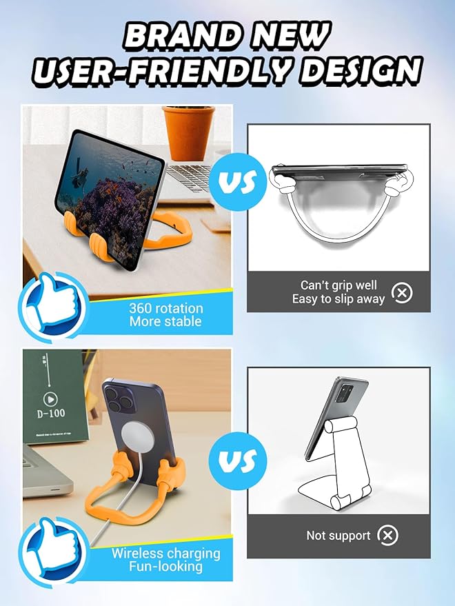 Easter Basket Stuffers for Teens Girls Women Cell Phone Holder: Thumbs Up Lazy Phone Stand Gifts for Adults Kids Boys Men Teenager Wife Mom Funny Gag Gadgets Ideas Who Wants Nothing Gift for Easter