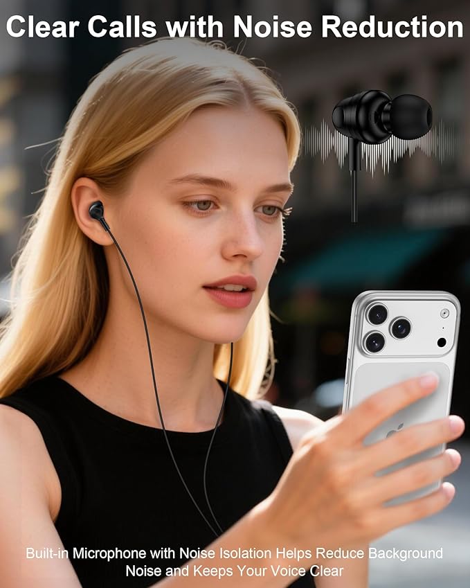 USB C Wired Ear Buds Earbuds for iPhone 17 16 15 Pro Max Air 16e Plus,in-Ear Earphones,USBC Headphones Wired Type C Earbuds Earphones for Samsung Galaxy S25 S24 A16 A17,Google Pixel, OnePlus, iPad