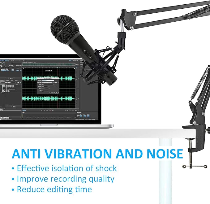 SUNMON Mic Shock Mount Holder for Diameter 28mm-31mm Dynamic Microphone to Reduces Vibration and Shock Noise, Suitable for AT2005-USB, XM1800S, E835 Mic