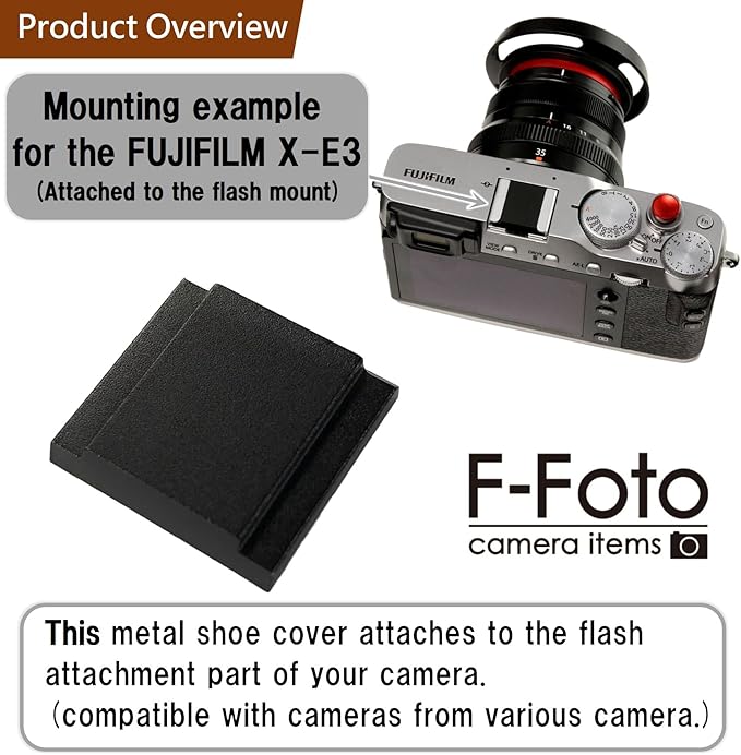 F-Foto Metal Hot Shoe Cover, Simple Type, Black (Compatible with Fujifilm Camera) HSC01BU