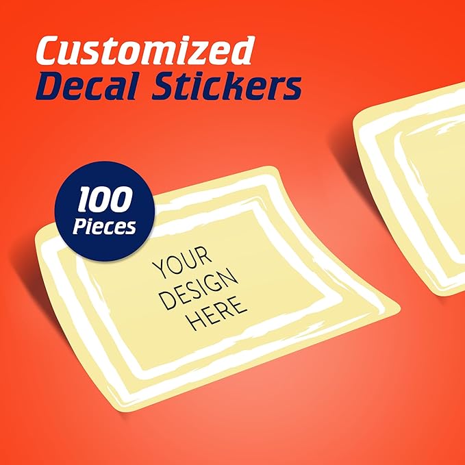 100 Custom Vinyl Stickers - Upload Your own Image, Text, Design, Logo - Personalized Logo Labels for Handmade, Packaging, Bottle, Jars, Candle, Brand Stickers (Lemon Swirls, 6x4)