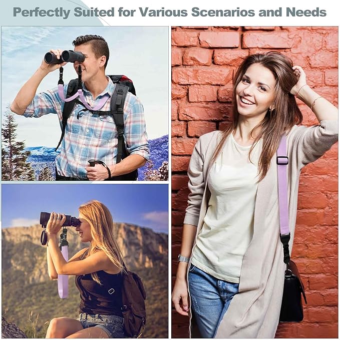 Adjustable Shoulder Strap, Comfortable Camera Strap, Neck Lanyard for iPad Tablet Case, Camera, Binocular, Luggage Bag (Purple Shoulder Strap)
