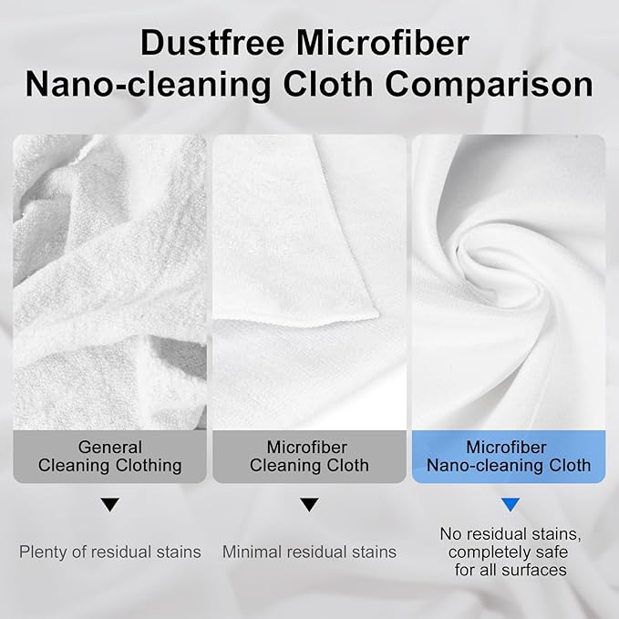 Selens 4Pcs Extra Large Microfiber Cleaning Cloths 16x16inch White Microfiber Screen Cleaning Cloth for TV, Car Navigator, VR,Computers,Electronics,Eyeglasses, Car Windows & More