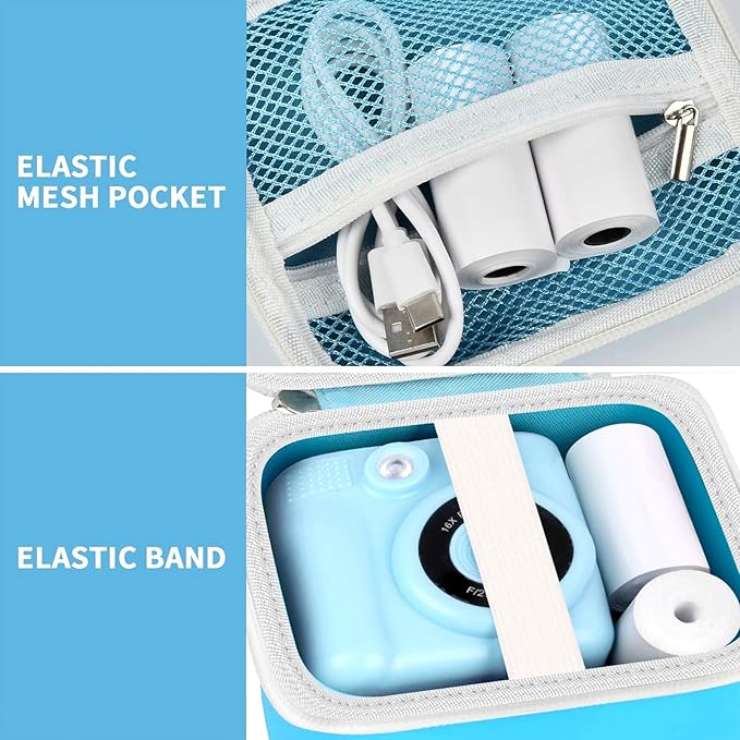 PAIYULE Kids Instant Print Camera Case Compatible with ESOXOFFORE for Dylanto for DUDUDRAGON for GKTZ for ETIKEZ for Dafotil for Careenoah for Aasonida Digital Video Prints Paper Bag (Box Only) Blue