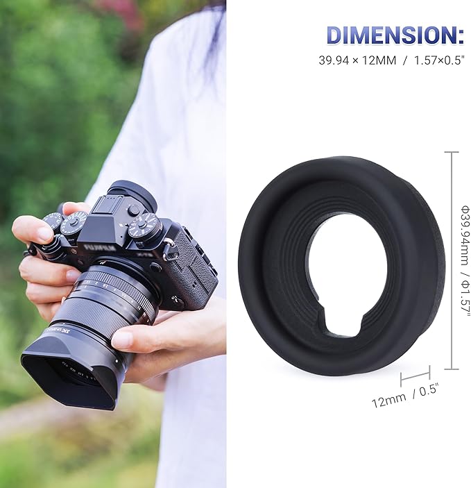 JJC EC-GFX Round Eyecup Eye Cup Eyepiece Viewfinder for Fuji Fujifilm X-T5 XT5 X-T4 XT4 X-T3 XT3 X-T2 XT2 X-T1 GFX100 II GFX100 GFX100S GFX50S II GFX 50S X-H2S X-H2 X-H1, Replaces Fuji EC-GFX Eyecup