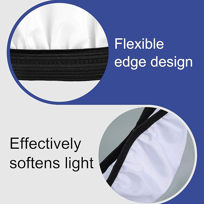 7"/18cm Light Diffuser, 2Pcs White Standard Cloth Diffuser Lamp Sock Soft Cover for Studio Strobe Reflectors Ring Lights Flash Lights Standard Reflector