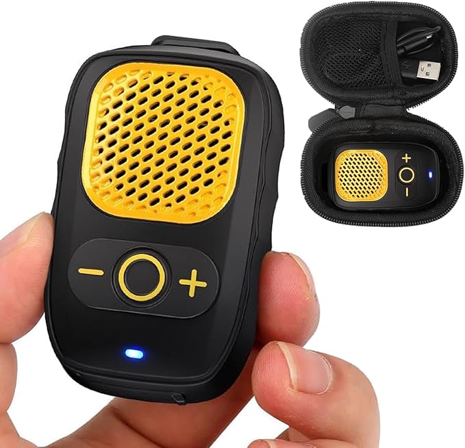 Wearable Bluetooth Speaker, 30H Working Time Clip-On Wireless Jobsite Pro Water-Resistant Portable Speaker, Built-in Mic for Hands-Free Music and Calls (Yellow)