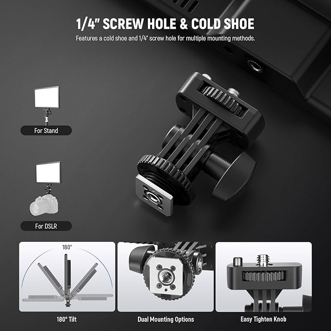 NEEWER 192 LED Video Light Panel, 20W Ultra Thin Bi Color Dimmable DSLR Camera Soft Light, 4000mAh Lithium Battery, 3200K-5600K CRI97+, Key Lighting for Studio Photography Recording Streaming