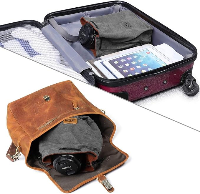 S-ZONE Soft Camera Bag DSLR Insert Handbag Drawstring Lens Case Compatible with Canon Nikon Sony
