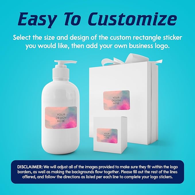 100 Custom Vinyl Stickers - Upload Your own Image, Text, Design, Logo - Personalized Logo Labels for Handmade, Packaging, Bottle, Jars, Candle, Brand Stickers (Rose, 5x3)