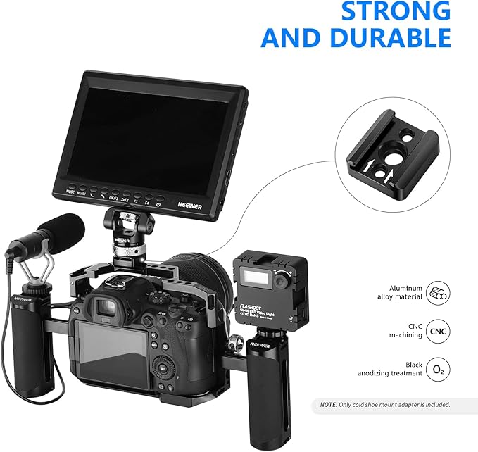 NEEWER 2 Pack Cold Shoe Mount Adapter, Cold Shoe Bracket with 1/4" Thread, Compatible with SmallRig DSLR Camera Cage Microphone LED Light Monitor and More, ST26