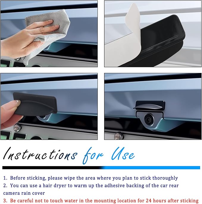 Upgraded Backup Camera Rain Shield for Car,Extended Car Back Up Camera Rain Cover for Blocking Rains Water,Silicone Rear View Backup Cameras Cover with Adhesive Backing