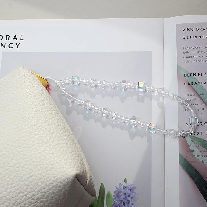 Beaded Camera Wrist Strap, Cute Phone Charms Strap, Pearl Bracelet Wrist Strap, Phone Keychain Decoration for Wallet