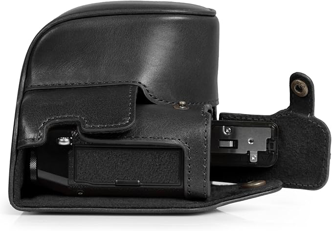 Mega Gear Genuine Leather Camera Case for Fujifilm X100VI - Stylish and Protective - Black