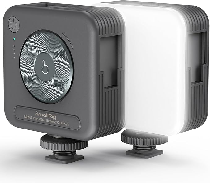 SmallRig P96 LED Video Light, Portable Camera Lights, 96 LED Beads for Photography Video Lighting, Rechargeable 2200mAh CRI 95+ 2700-6500K w 3 Cold Shoe