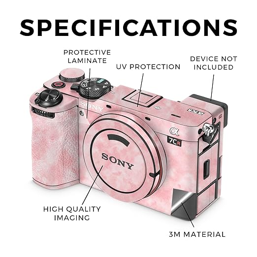 Glossy Glitter Camera Skin Compatible with Sony Alpha 7CR Camera (2023) - Cotton Cloud - Premium 3M Vinyl Protective Wrap Decal Cover - Easy to Apply | Crafted in The USA by MightySkins