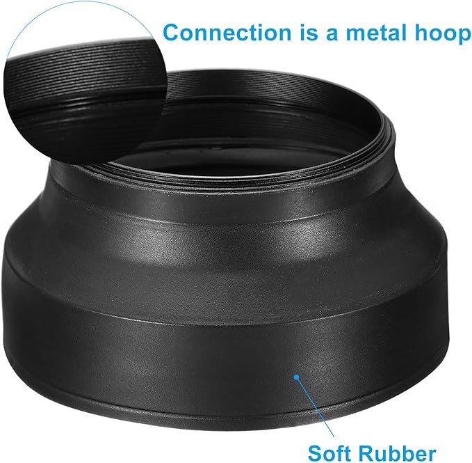 PATIKIL 77mm Camera Lens Hood, Rubber Collapsible Lens Protector Anti-Reflection Blocks Excess Sunlight Enhance Camera Photography for Nikon, for Fujifilm, for Pentax, for Leica