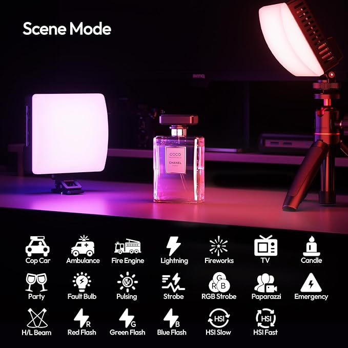 Ulanzi C10 10W Portable Selfie LED Light - 1300 Lux vlogging Light, 3300mAh,Video Conference Lighting Kit, Phone Selfie Lights with Clip & Cold Shoe, Clip Light for iPhone 17 Tablet Computer Laptop