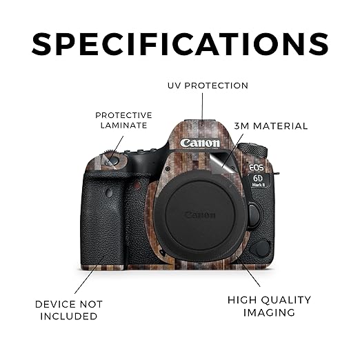 Carbon Fiber Camera Skin Compatible with Canon EOS 6D Mark II Camera (2017) - Woody - Premium 3M Vinyl Protective Wrap Decal Cover - Easy to Apply | Crafted in The USA by MightySkins