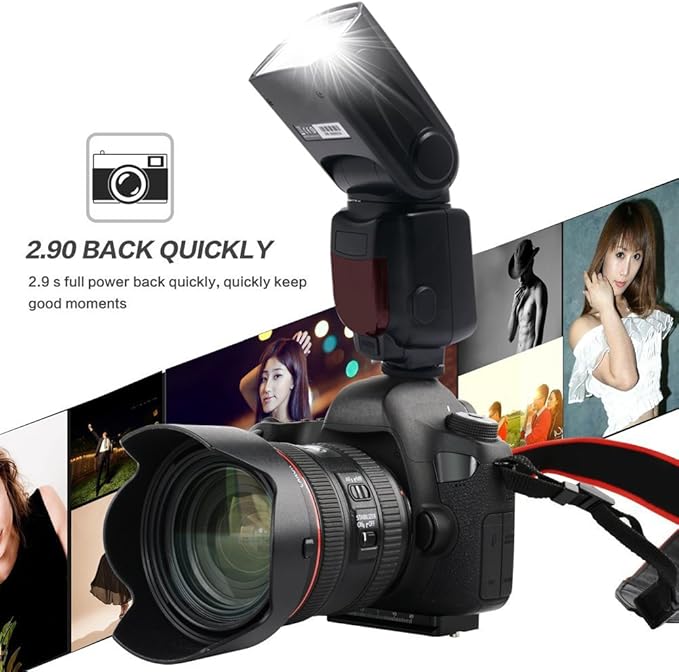 VD-930 Manual Professional Universal Speedlite, Camera Flash for Canon Nik Panasonic Olympus Fujifilm Pentax and Other DSLR Digital SLR Film Cameras with Standard Hot Shoe+LCD Display