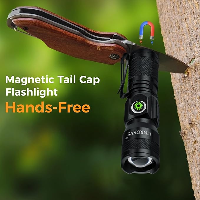 Rechargeable EDC Flashlight with Magnet,Pocket Flashlights High Lumens with Clip,1200 Lumens Compact LED Small Light and Long Range,Mini Flash Light for Everyday Carry. (4)