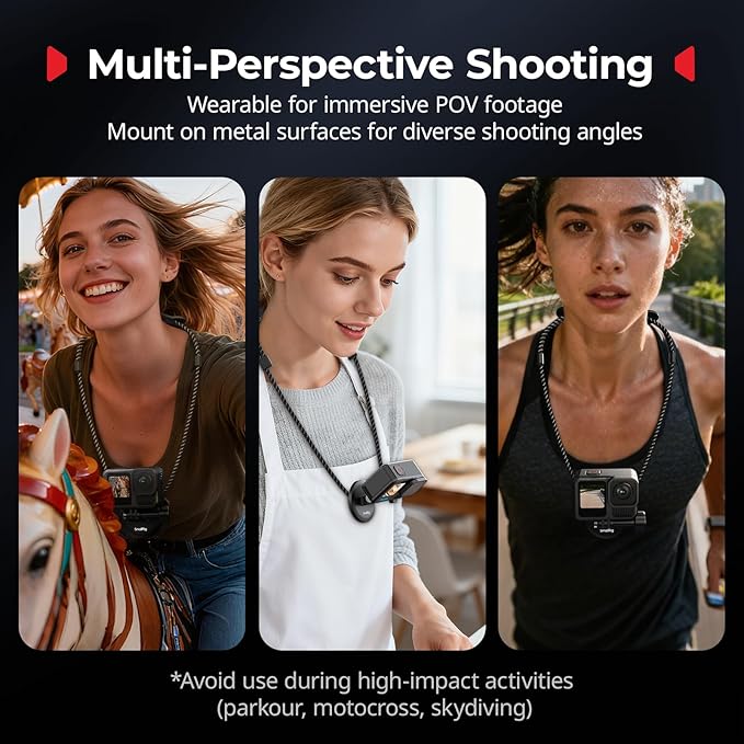 SMALLRIG Magnetic Neck Mount for Action Cameras, Quick Release Chest Mount with Strap, POV Vlogging for GoPro Hero 13/12/11/10/9, for DJI Osmo 360/Nano/Action 6/5 pro/4/3, for Insta360 Ace Pro 2-5360