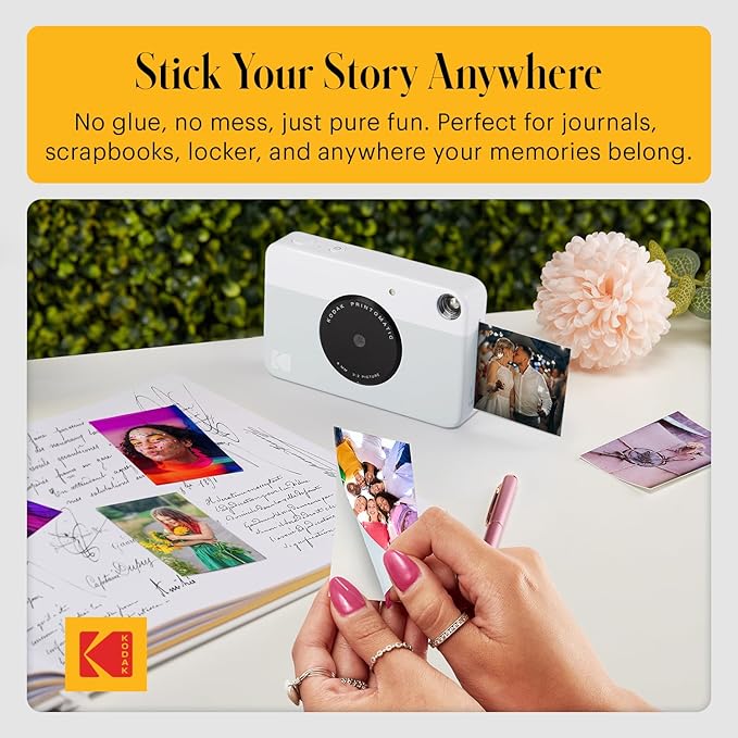 Kodak Printomatic Full-Color Instant Print Digital Camera - 75 Sheets Bundle - Prints On Zink 2x3 Sticky-Back Photo Paper - 5MP, Portable, Creative Fun Gift for Birthday, Christmas, Holiday - Grey