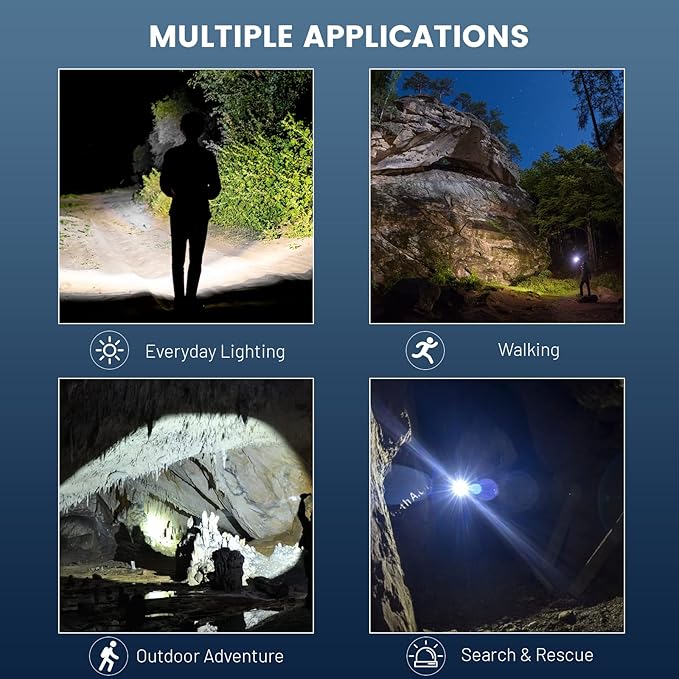 Rechargeable LED Flashlight, Super Bright 99,000 High Lumens Flashlight, 7 Modes,COB Side Light & Powerful IPX7 Waterproof Flashlight, Brightest Flash Light for Home, Camping,Hiking