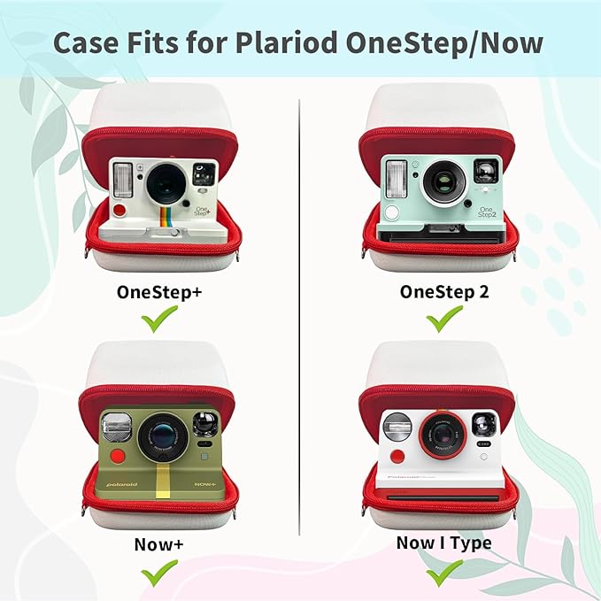 Kuprusar Camera Case for Polaroid OneStep 2VF/Now+ Camera, Hard Carrying Case Protective EVA Storage Bag for One Step+/Now/Now+ Plus 2nd I-Type Instant Film Camera with Shoulder Strap, white