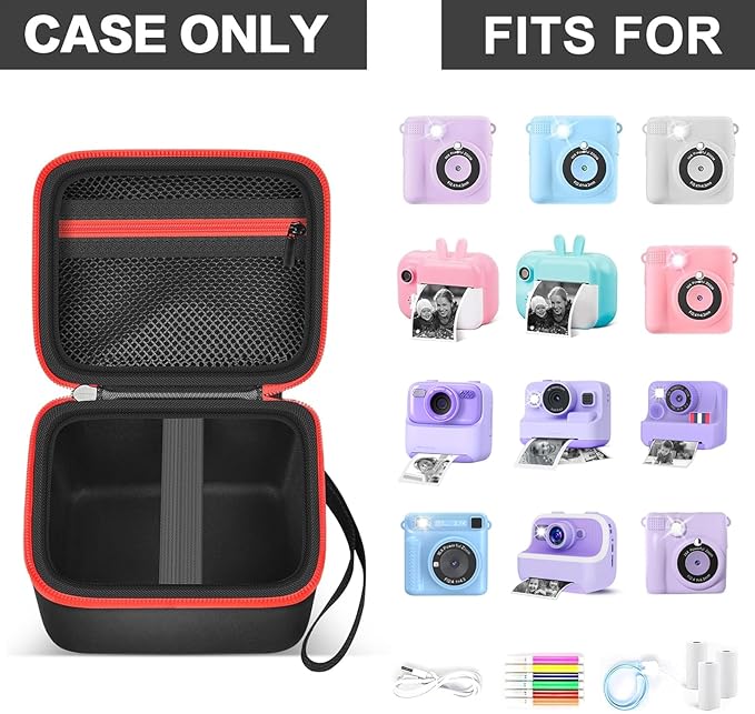 PAIYULE Kids Instant Print Camera Case Compatible with ESOXOFFORE for Dylanto for DUDUDRAGON for GKTZ for ETIKEZ for Dafotil for Careenoah for Aasonida Digital Video Prints Paper Bag (Box Only) Black