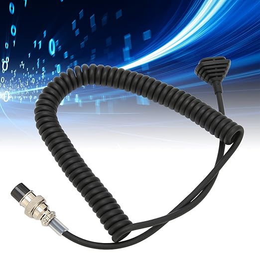 ciciglow Replacement Hand Microphone Cable for DR-03 DR-06 DR-135 DR-235 DR-435 DR-635, Stretchable Speaker Mic Cable Cord Plug and Play