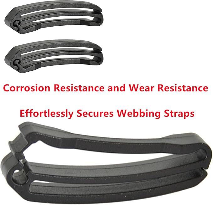 2 Pcs Backpack Webbing Strap Belt, Backpack Strap Keeper Lightweight Strap Supplies, Tri Glide Slide Webbing Strap Keeper Webbing Connecting Clip Webbing Ending Clip Plaastic Slide Buckle for Bag