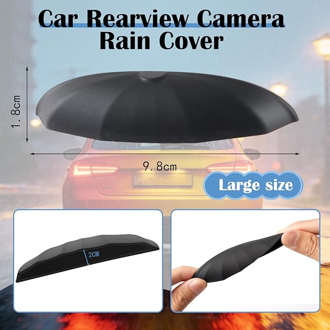 Universal Silicone Rear Camera Rain Cover - Waterproof & Easy Install Anti-Rain Protector for Car Backup Cameras