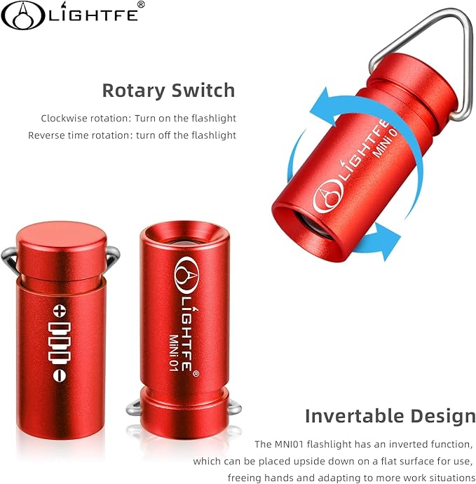 LIGHTFE MINI01 Keychain Flashlight mini Keychain Light is Light, Small, and Bright(Mini01-Red)