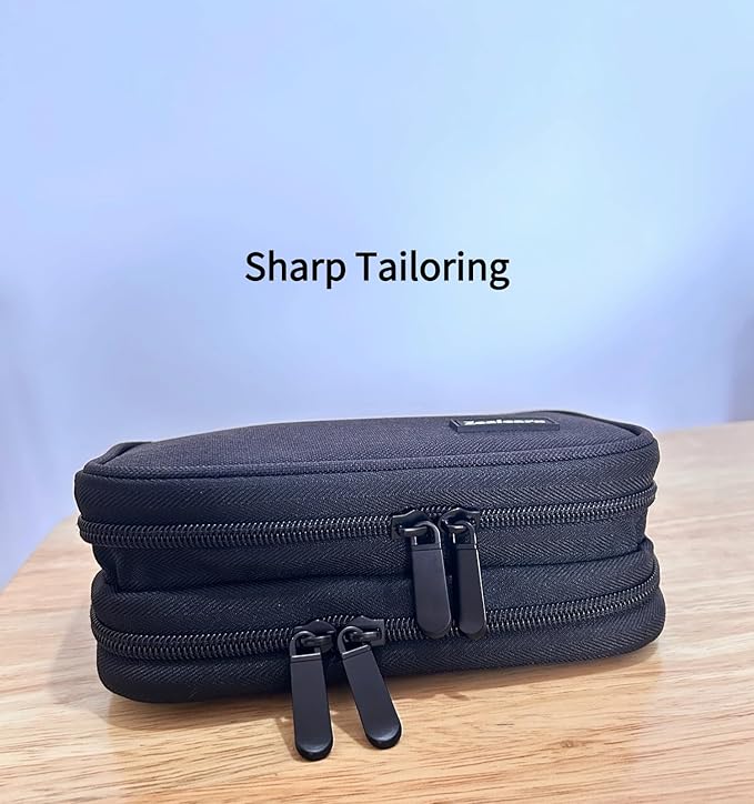 Travel Tech Carrying Pouch - Portable Electronics Organizer Travel Case, Portable Tech Organizer, All-in-One Storage Bag for Charging Cable (Small, Black, Small)